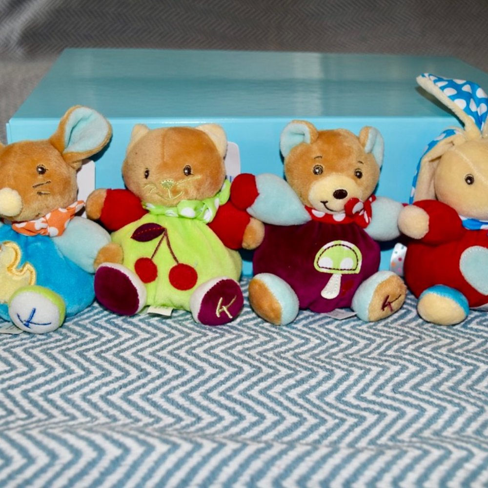 Kaloo Colours Small Mouse, Cat, Bear & Rabbit with ties